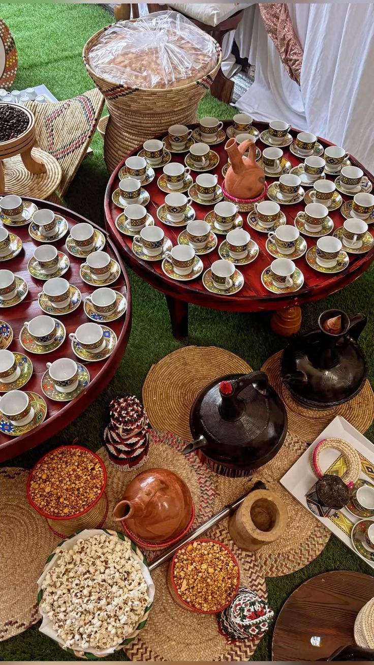 Coffee ceremony spread